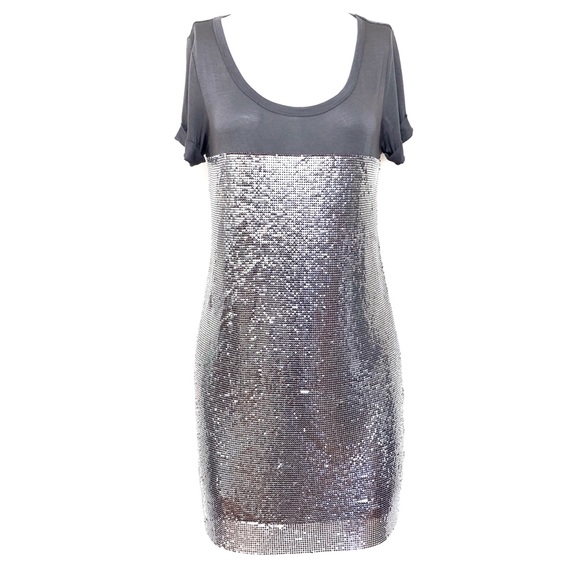 Patrizia Pepe Dresses & Skirts - Patrizia Pepe Metallic Gray Bodycon Dress